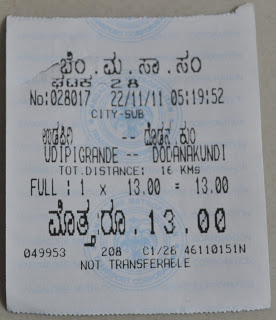 BMTC Bus Ticket D5